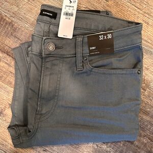 Express Men's Skinny Slate Blue Hyper Stretch Jeans